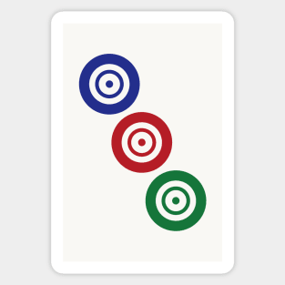 Three Circle Wheel Dot San Tong 筒 Tile. It's Mahjong Time! Sticker